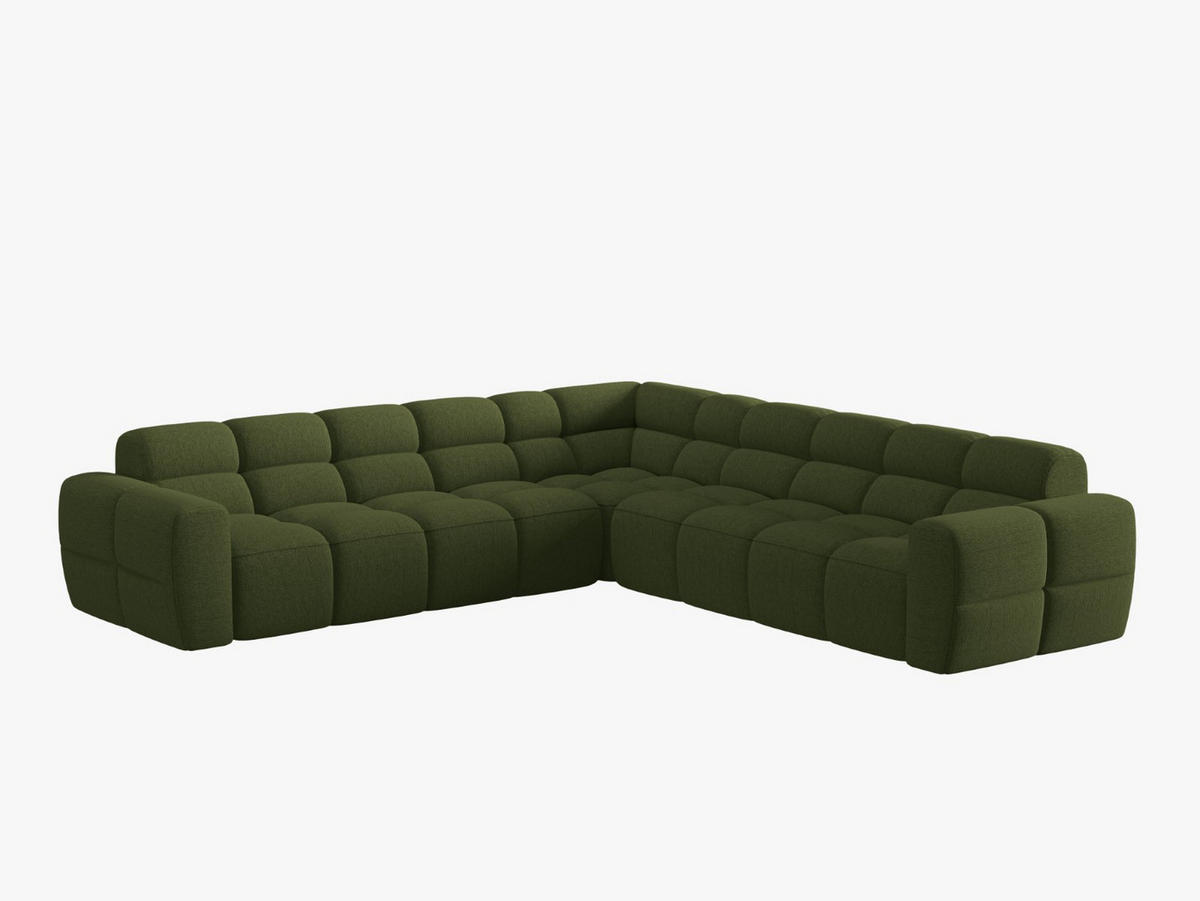 ECKSOFA Lisa aus strukturiertem Stoff grün meliert 5 Sitzplätze - Grün, Textil (310/310cm) - Micadoni