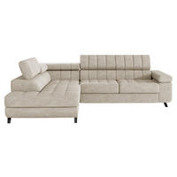 ECKSOFA Nord, Seite: Links - Champagner/Schwarz, Holz/Textil (264/203cm) - MIRJAN24