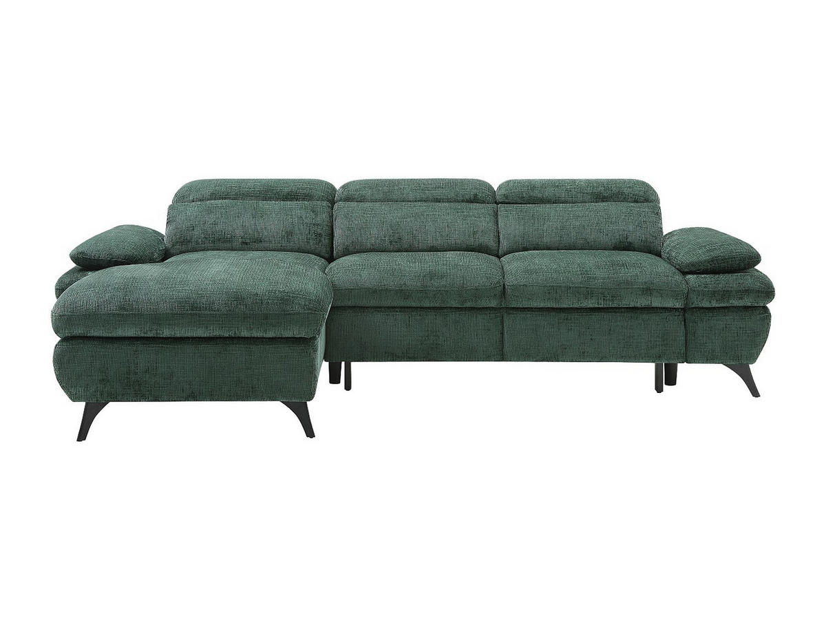 ECKSOFA mit Schlaffunktion - Ecke links - Strukturstoff - Grün - SURDELI - Grün, Textil (176/284cm) - Vente-Unique