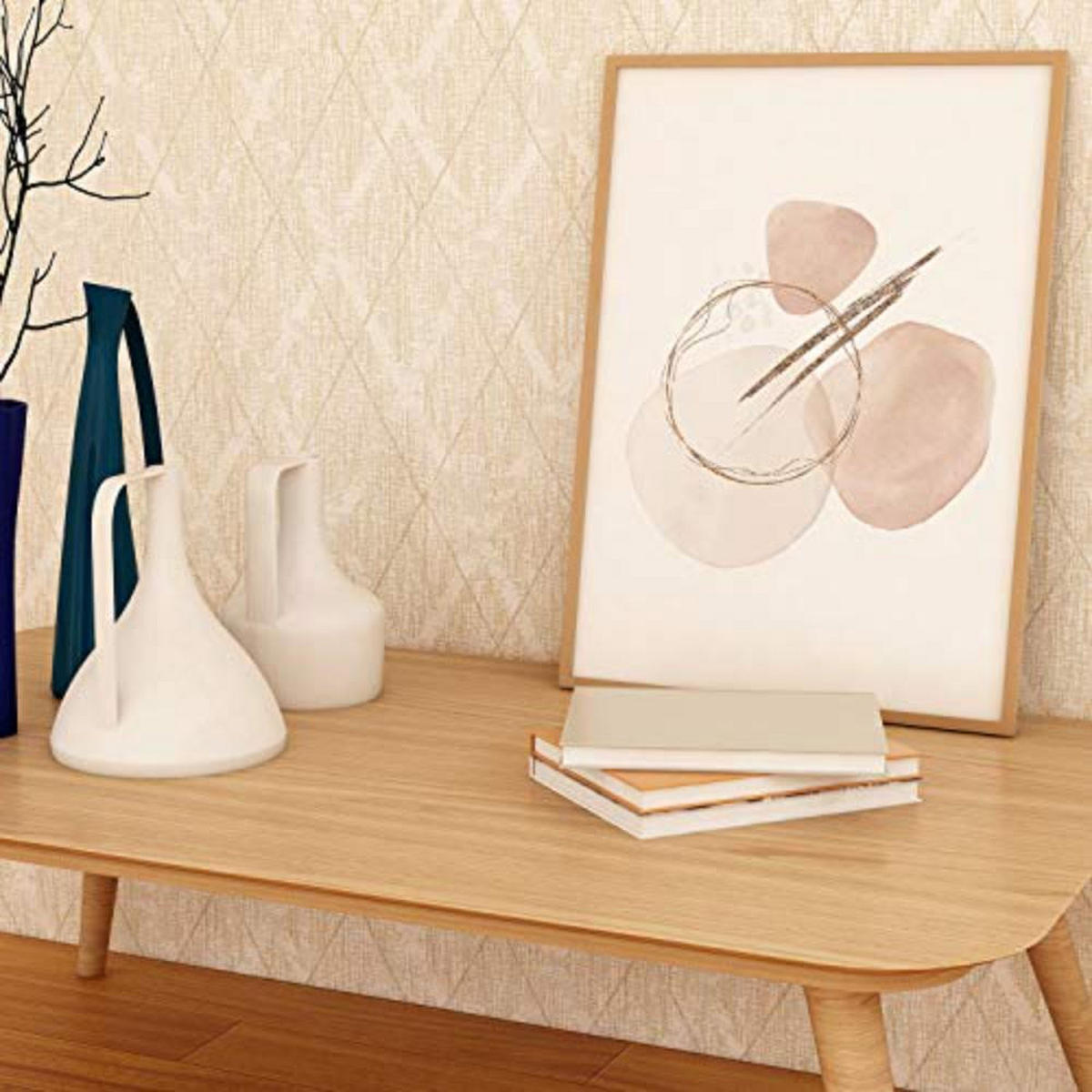 POSTER Set mit 4 Kunst Folien mit abstrakten Formen und Figuren A4 Schwarzer Rahmen - Schwarz, Papier (29.7/3cm) - Nacnic