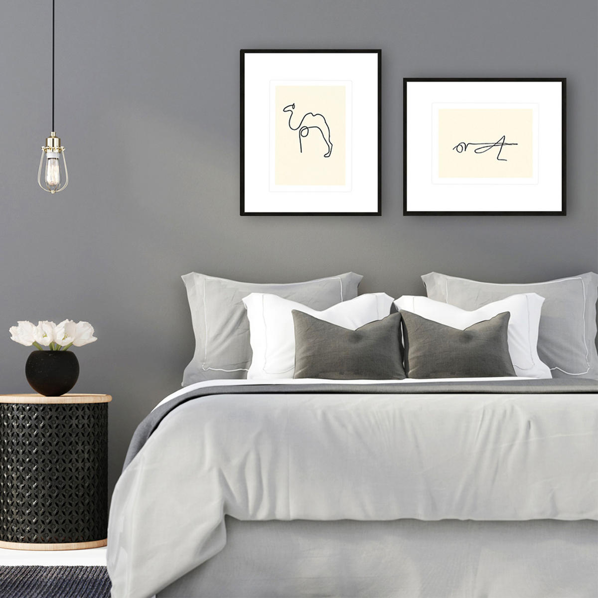 BILD gerahmt 63x53 cm Pablo Picasso „Grashüpfer“ - Weiß, Holz (63/53cm) - artissimo