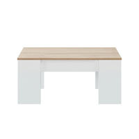 COUCHTISCH mit hochklappbarer Platte L100 cm - Alida - Weiß, Holzwerkstoff (100/50/45cm) - Calicosy