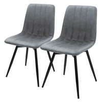 ESSZIMMERSTÜHLE 2er Set drehbar Küchenstühle gepolstert aus Kunstleder Anthrazit - Anthrazit/Schwarz, Textil/Metall (43/81/52cm) - ML-DESIGN