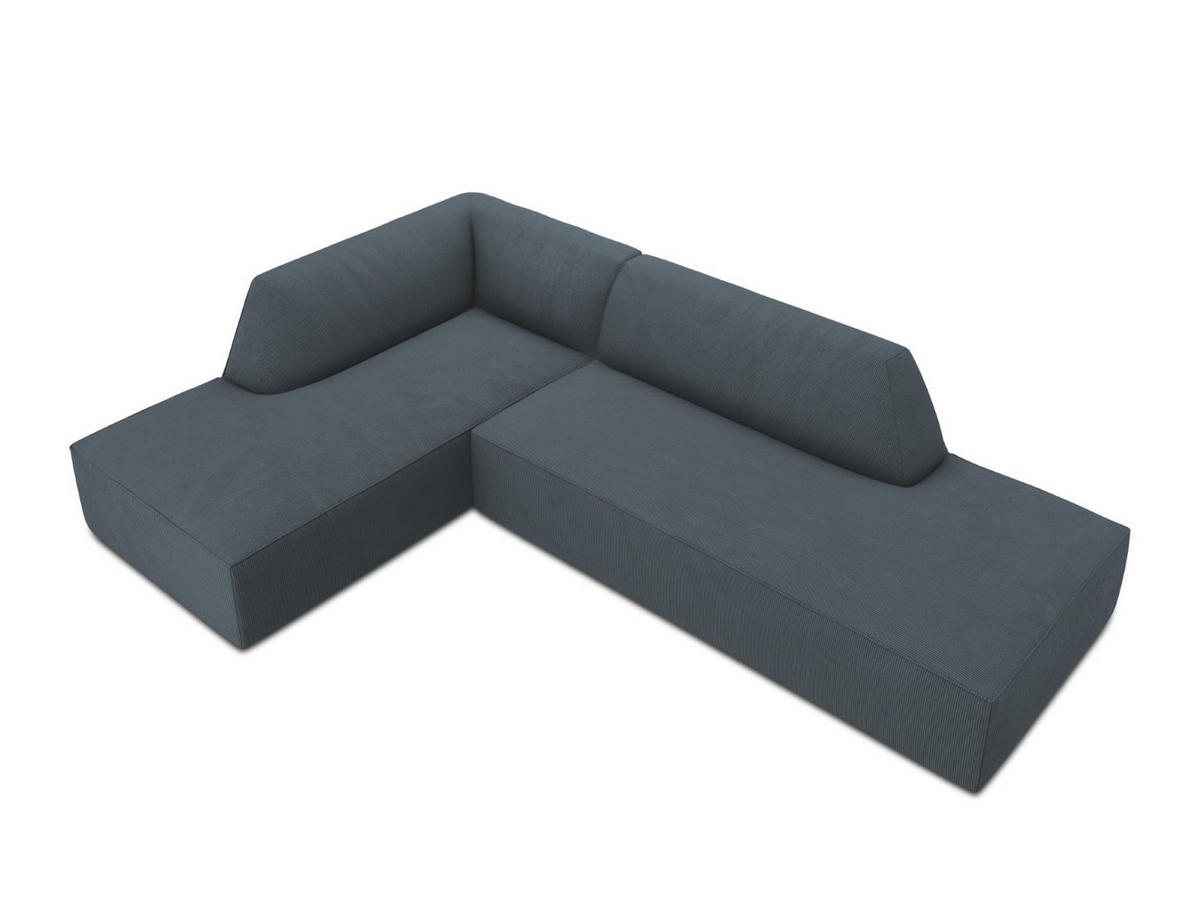 ECKSOFA links Ruby aus Cord blau 4 Sitzplätze - Blau, Textil (180/273cm) - Micadoni