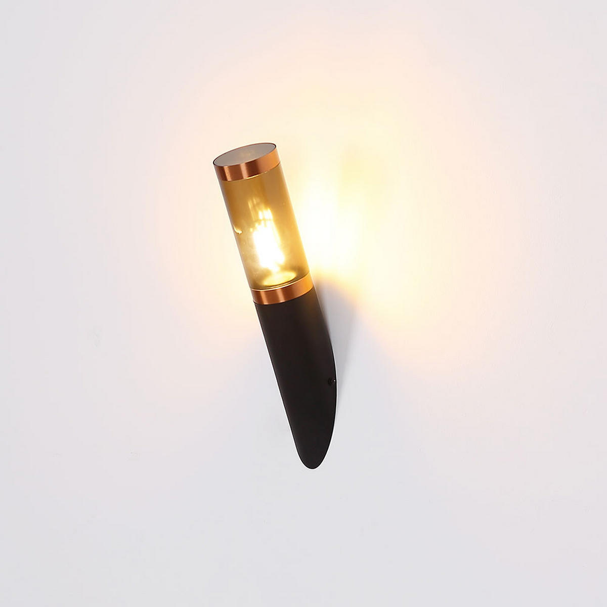 LED AUSSEN-WANDLEUCHTE Boston Schwarz Edelstahl - Schwarz, Metall (7.6/41/7.6cm) - Globo Lighting