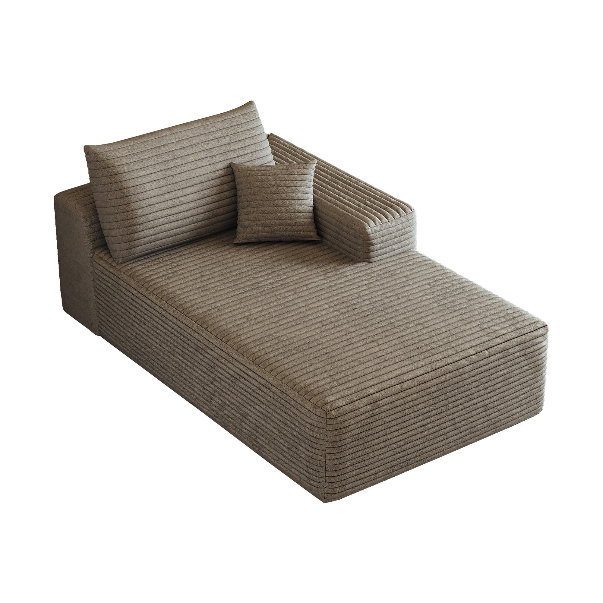RÉCAMIERE DE-34721 rechte Chaiselongue Kamel - Sandfarben, Textil (95/83/175cm) - ComfortXL