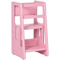 KINDER-TRITTHOCKER, Rosa, HDPE - Rosa, Kunststoff (47/90/47cm) - HOMCOM