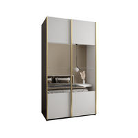 SCHWEBETÜRENSCHRANK 245,5/140/64 2-türig - Goldfarben/Schwarz, Holz/Metall (140/245/64cm) - Abiks Möbel