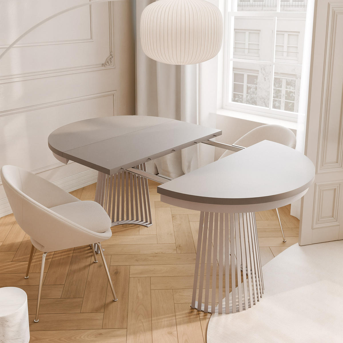 AUSZIEHTISCH AUREA 100-180/75 cm, Kaschmir / Lehmgrau - Kaschmir/Greige, Holzwerkstoff/Metall (100/100/75cm) - Idohome