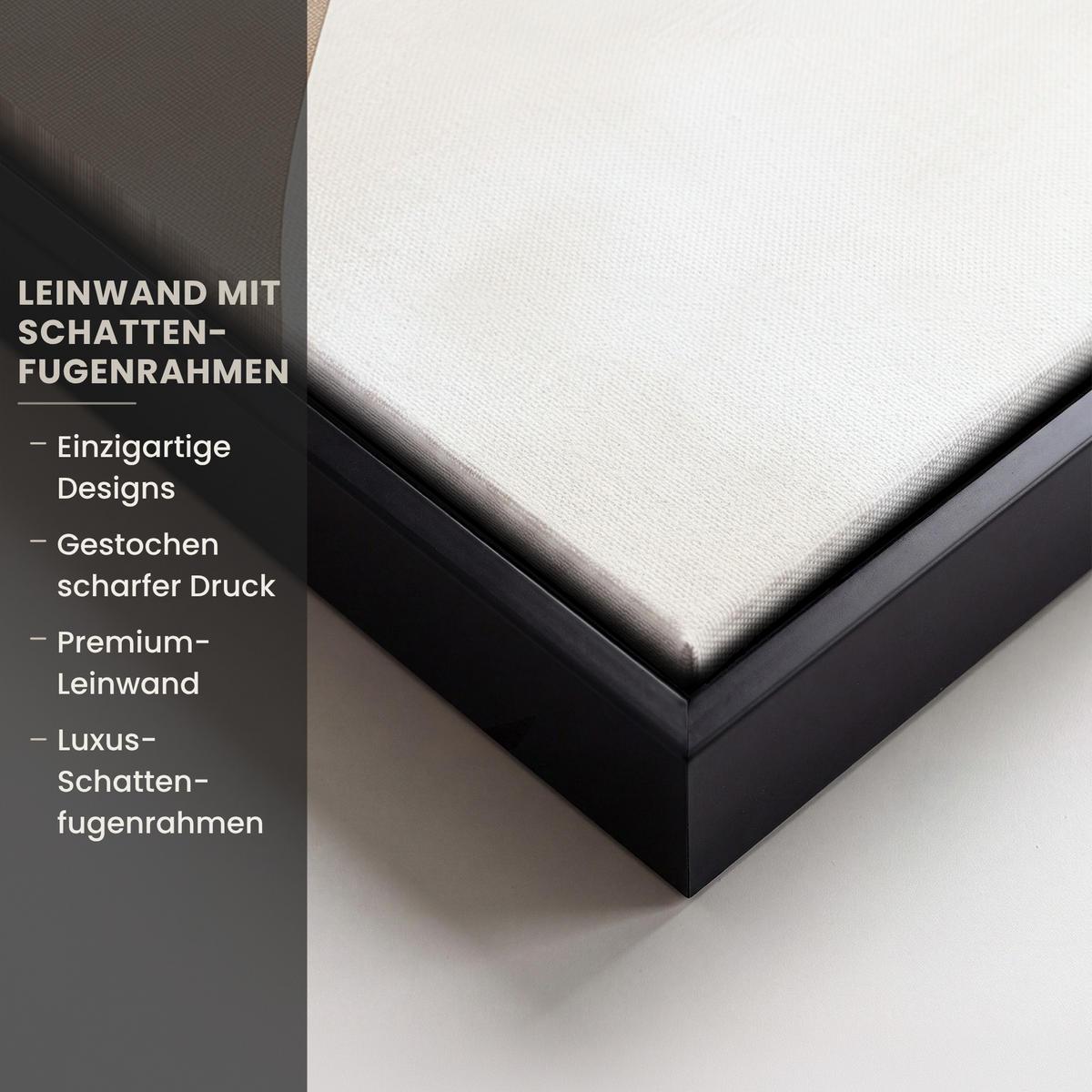 LEINWAND Bilder mit Rahmen - Braun - Japandi - Abstrakt - 40x30 - Sandfarben, Textil (40/30cm) - MuchoWow