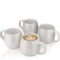 CAPPUCCINOBECHER SET KORFU - 4 teilig aus Steingut - Creme, Keramik (8.5/9.5/8.5cm) - Sänger