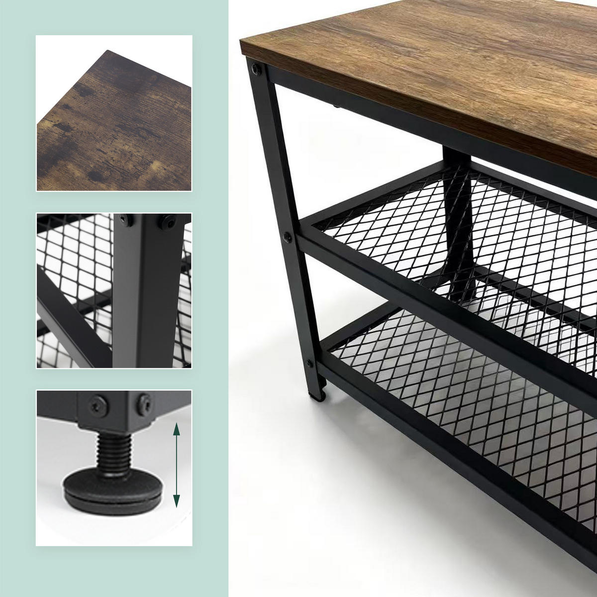 SCHUHBANK - Multicolor, Holzwerkstoff/Kunststoff (100/45/30cm) - Relaxdays