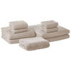 BADEHANDTUCH 9-teilig Beige Areora - Beige, Textil (140/70cm) - Beliani