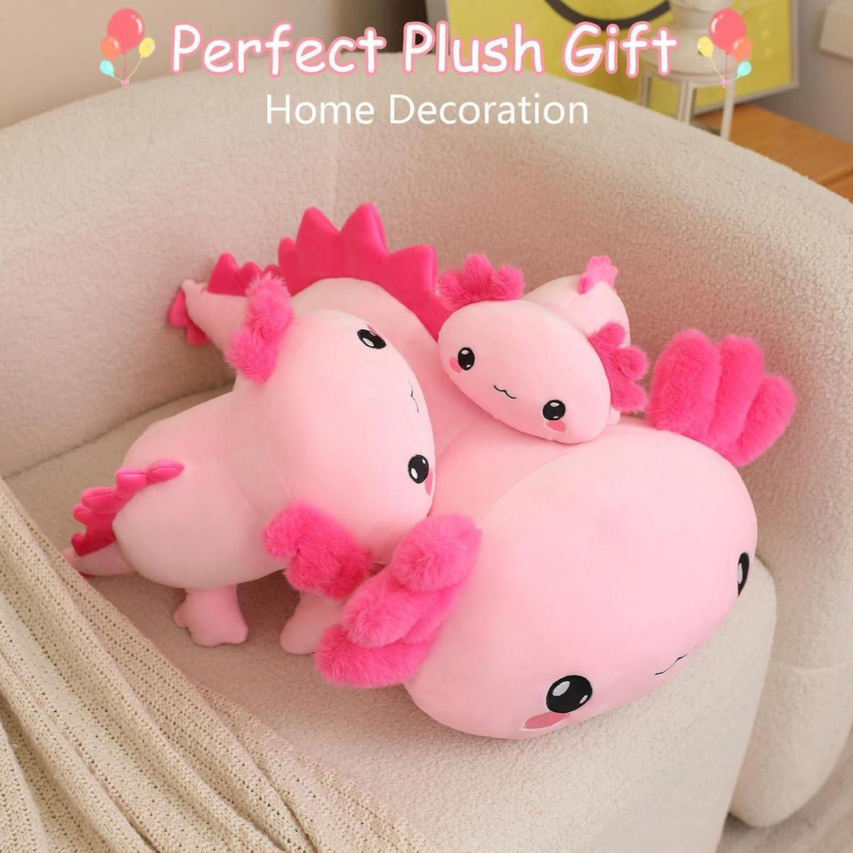 PLÜSCHTIER Axolotl 35 cm - Rosa, Textil (12.7/20.3cm)