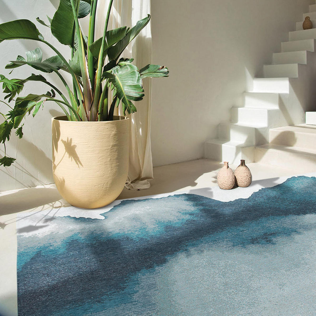 TEPPICH Inkjet Meditation Lagoon 140/200 cm - Blau, Textil (140/200cm) - Louis De Poortere