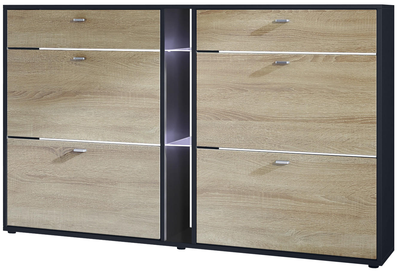 SCHUHSCHRANK Today Fronten in Eiche sägerau - Eiche San Remo, Holzwerkstoff (155.5/95/28cm) - Vladon