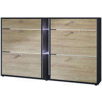 SCHUHSCHRANK Today Fronten in Eiche sägerau - Eiche San Remo, Holzwerkstoff (155.5/95/28cm) - Vladon