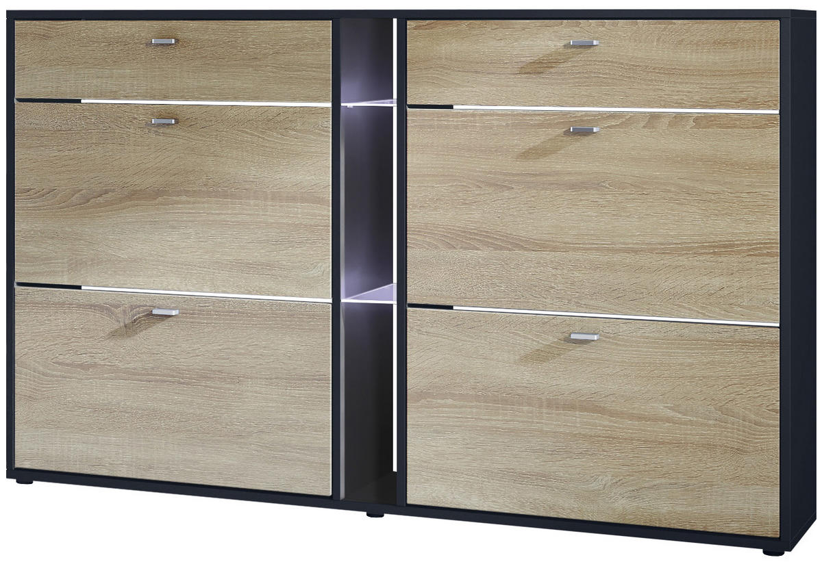 SCHUHSCHRANK Today Fronten in Eiche sägerau - Eiche San Remo, Holzwerkstoff (155.5/95/28cm) - Vladon