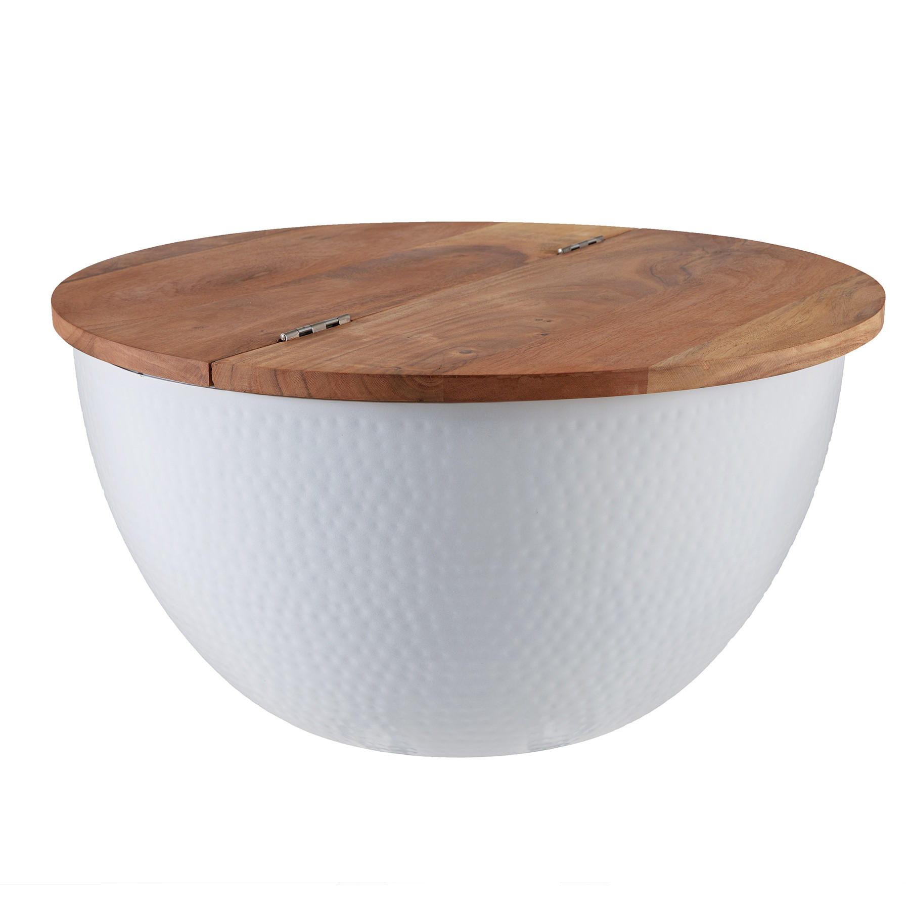 COUCHTISCH ORIENT STORAGE Akazie rund Natur 60cm - Braun, Holz/Metall (60/60/31cm) - riess-ambiente