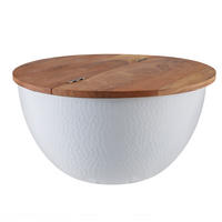 COUCHTISCH ORIENT STORAGE Akazie rund Natur 60cm - Braun, Holz/Metall (60/60/31cm) - riess-ambiente