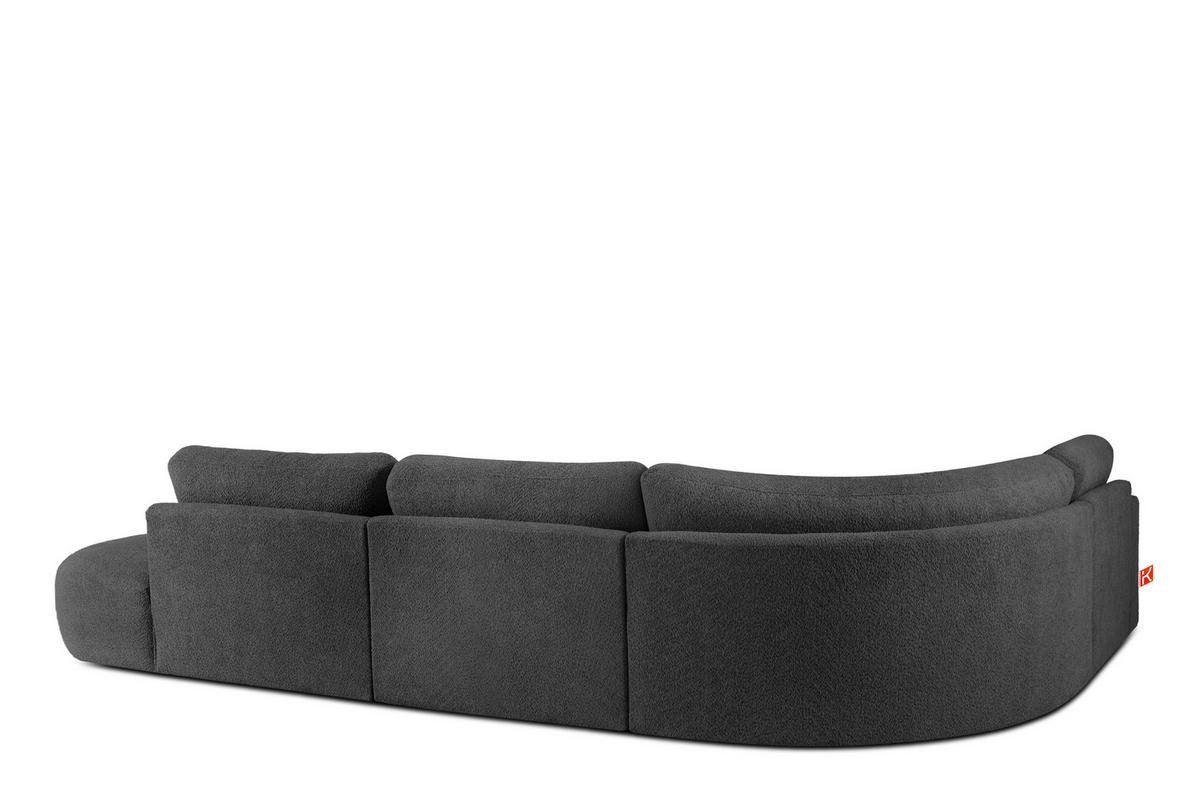 ECKSOFA RECHTS ZUCCO, Graphit - Graphitfarben, Holz/Holzwerkstoff (224/373cm) - KONSIMO®
