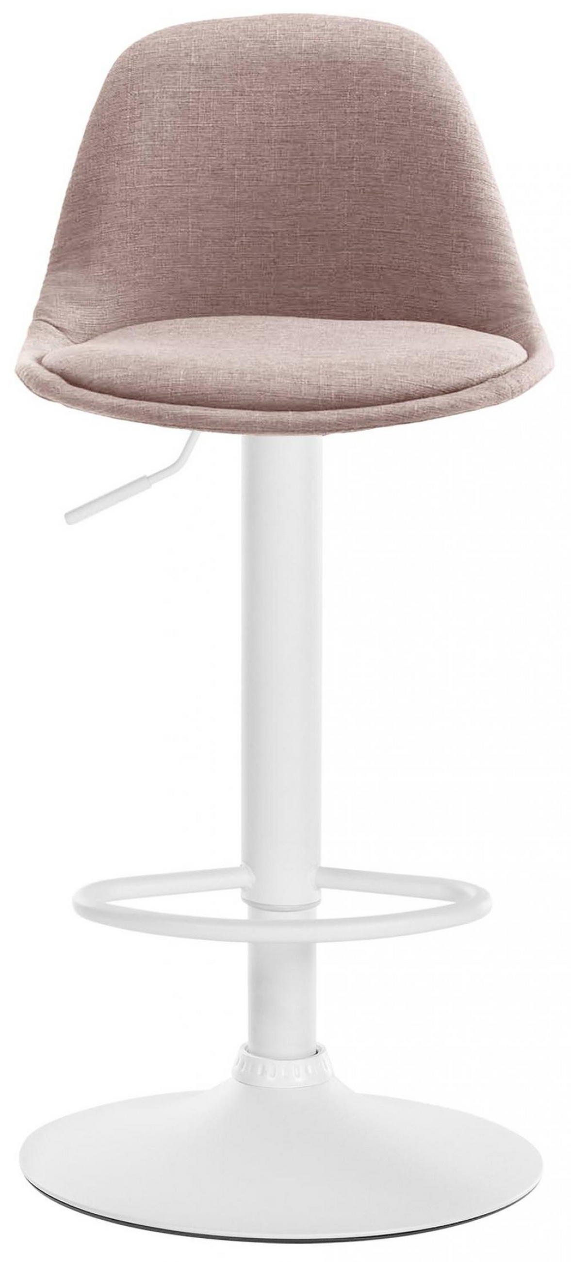 BARHOCKER Stoff taupe - Taupe/Weiß, Textil/Metall (39/82/43cm) - CLP