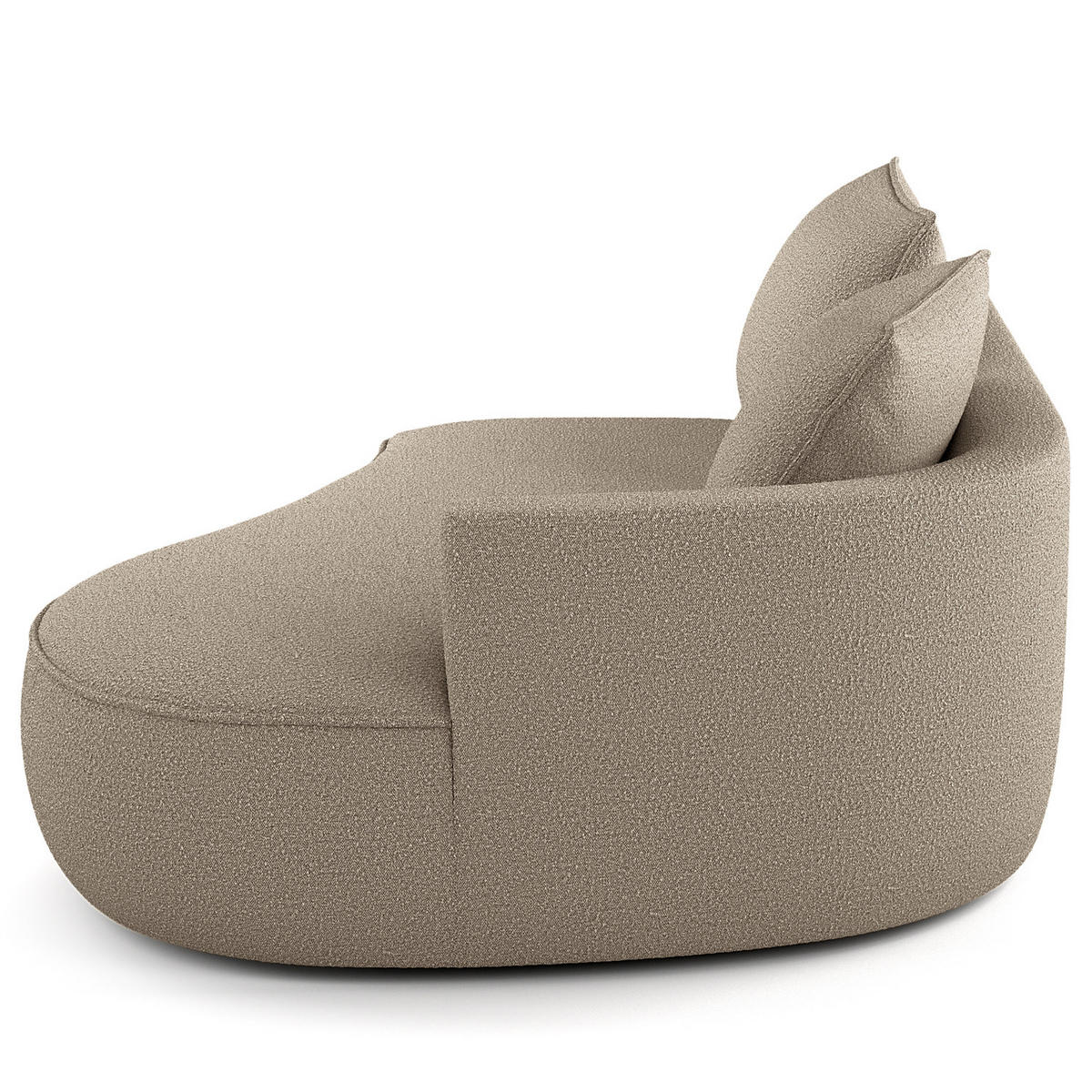 OTTOMANE - modular - Beige/Schwarz, Kunststoff/Textil (196/82/146cm) - home24