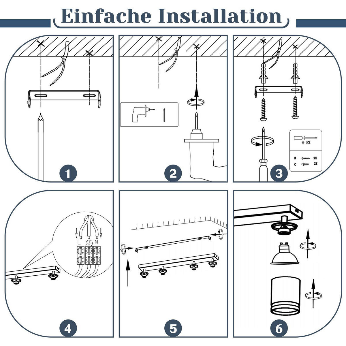STRAHLER Herne 4-flammig 58/5/17 cm - Schwarz, Metall (58/5/17cm) - Nettlife