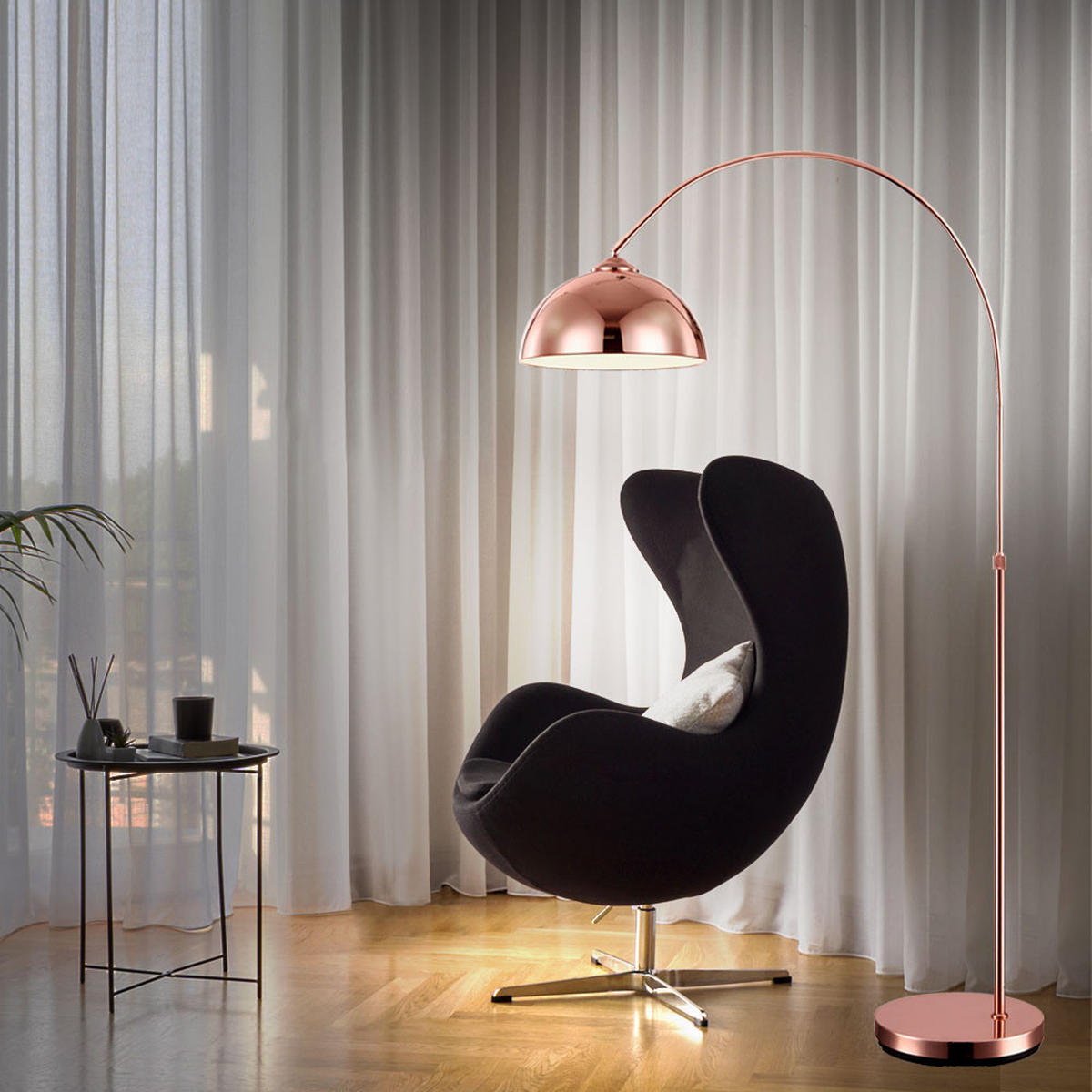 LED STEHLEUCHTE Newcastle Kupfer - Kupferfarben, Metall (92/30/196cm) - Globo Lighting