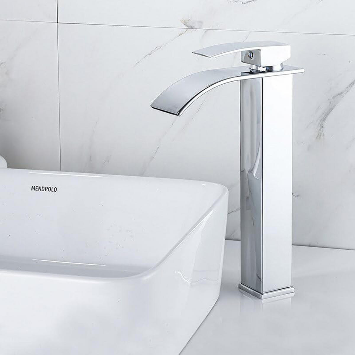 BADEZIMMERARMATUR mit Zulaufrohr, 30 x 15 cm, silber - Silberfarben, Metall (38/7.5/21cm) - Vallsero