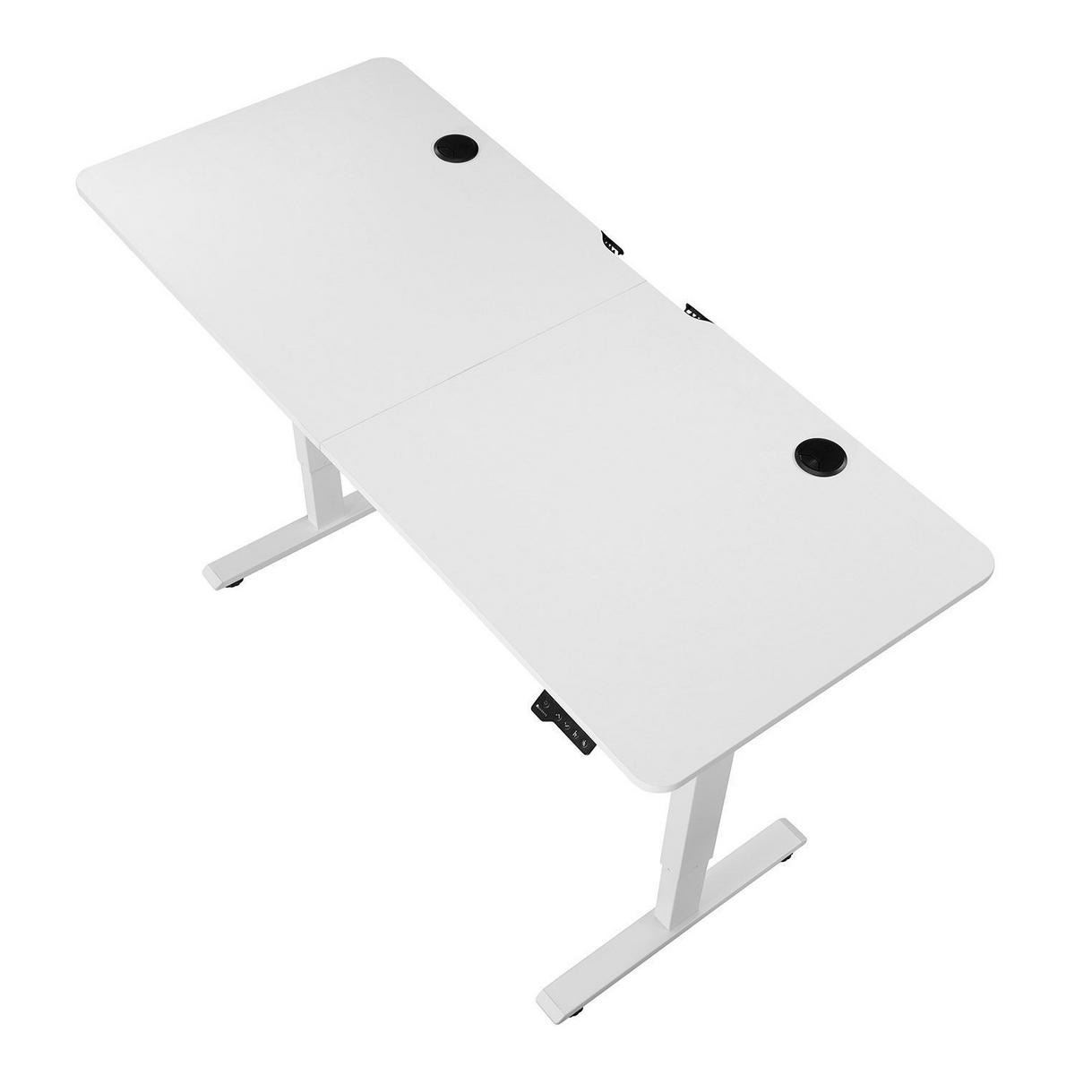 SCHREIBTISCH Office Stand weiß 120x60 cm höhenverstellbar - Weiß, Holz (60/120/117cm) - Juskys