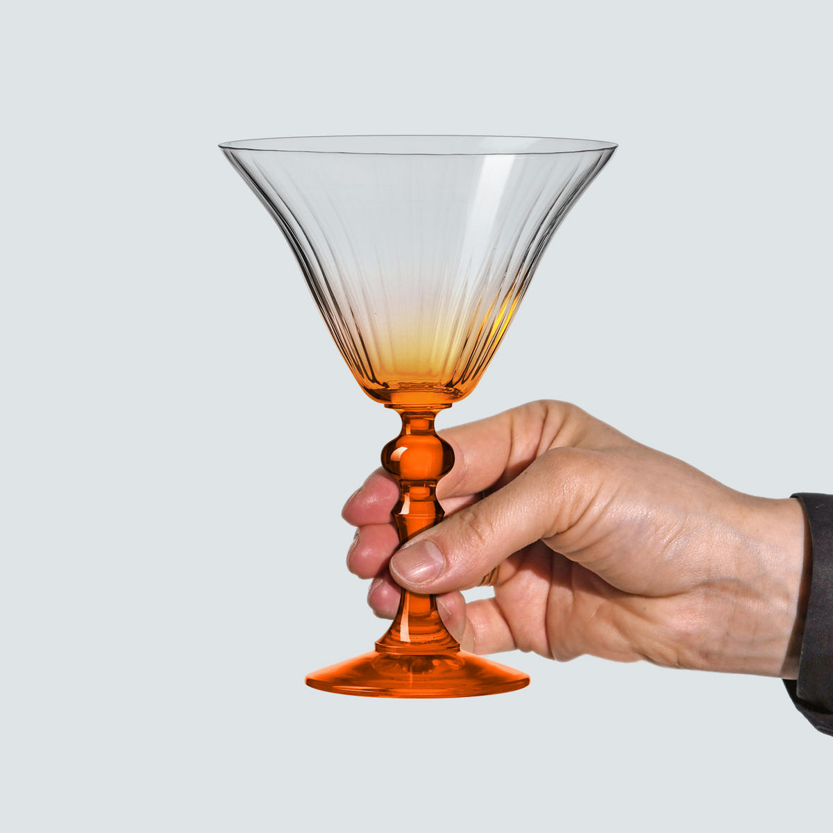 COCKTAILGLÄSER BUBBLE CELEBRATION MOMENTS MIT ORANGEFARBENEM STIEL, 2ER-SET, 170 ML - Transparent, Glas (0.17L) - Krosno Glass