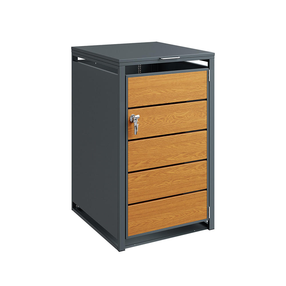 AUSSENSCHRANK mit abschließbarer Front OGS63-N - Ahornfarben, Fell/Metall (69/116/80cm) - SoBuy