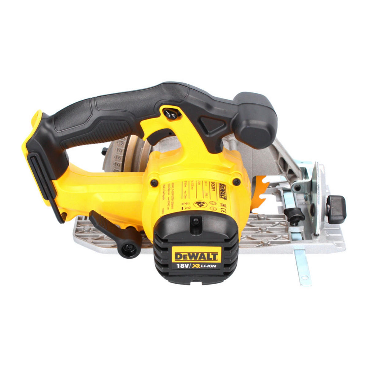 DEWALT DCS 391 N Akku Handkreissäge 18 V 165 mm + Sägeblatt - ohne Akku, ohne Ladegerät - Multicolor, Kunststoff (30/22/22cm) - DeWalt