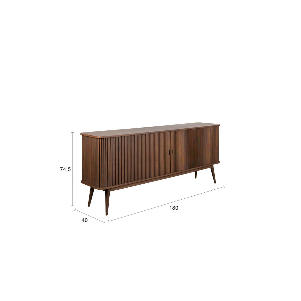 SIDEBOARD Barbier 180 Walnuss Braun - Braun, Holzwerkstoff (180/74.6/40cm) - Zuiver