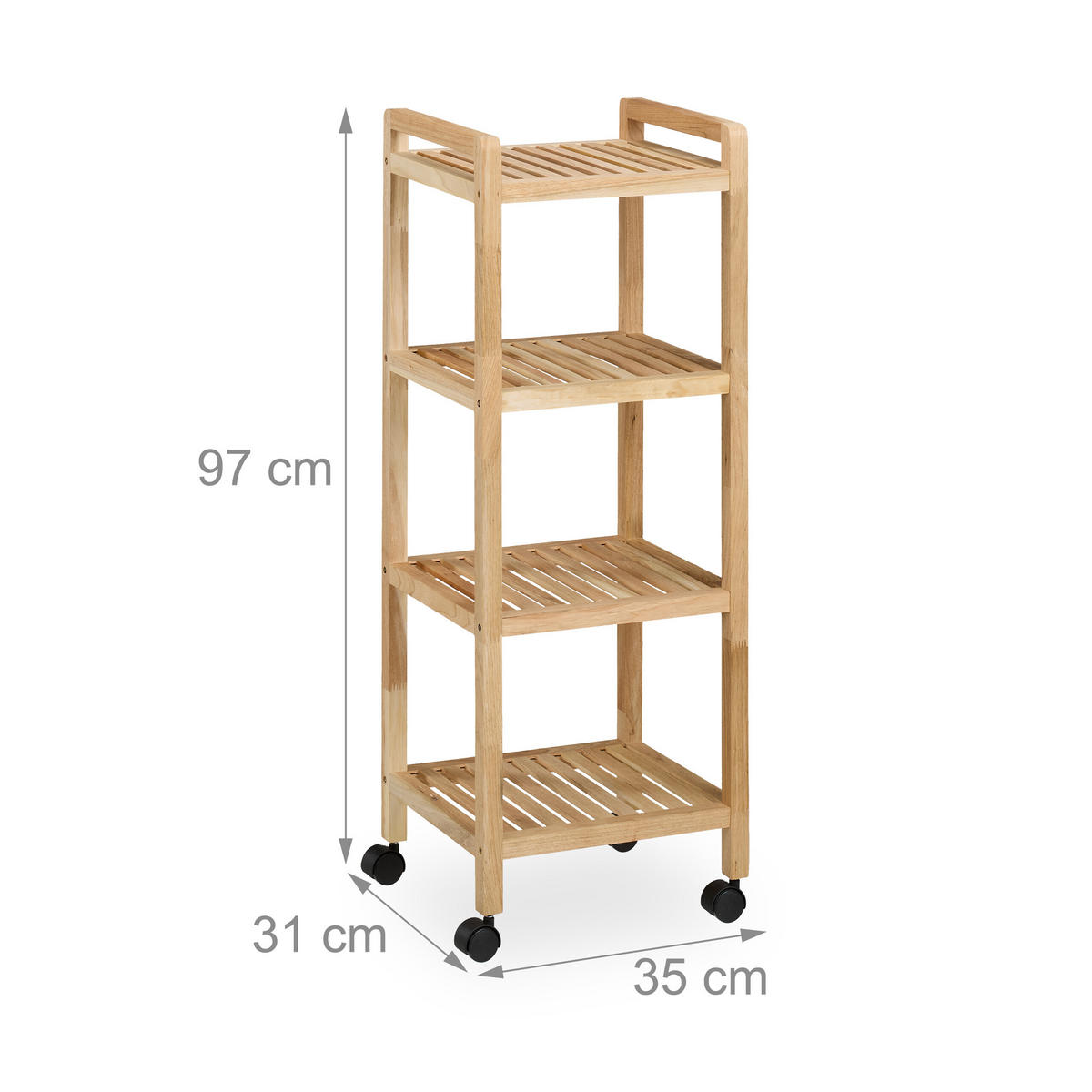 BADREGAL - Hellbraun, Holz/Kunststoff (35/97/31cm) - Relaxdays
