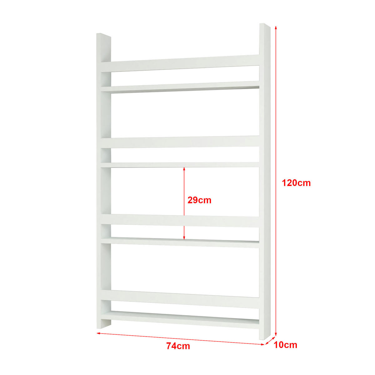KINDER-WANDREGAL Sotenäs - Weiß, Holzwerkstoff (74/120/10cm) - [en.casa]