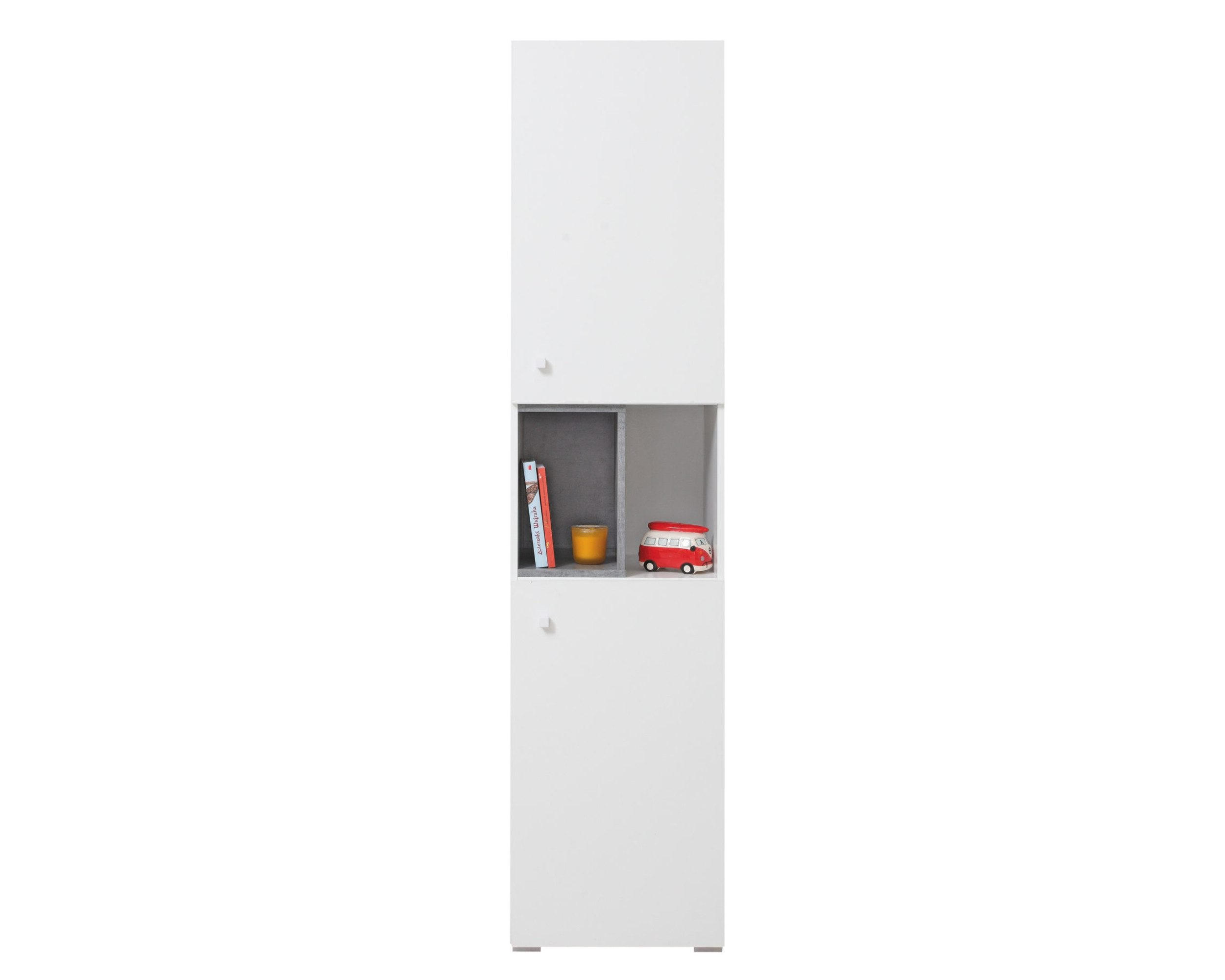 KINDERREGAL SIMON 05 Weiß/Grau 45/40/190 - Weiß/Grau, Holzwerkstoff (45/190/40cm) - Deine Möbel 24