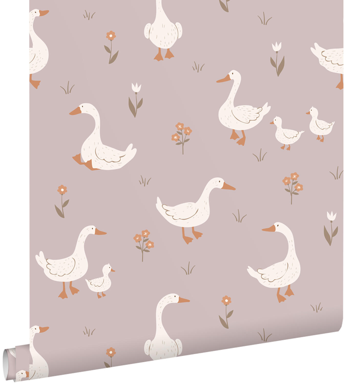 TAPETE Gänsen 50 x 900 cm - Lila, Papier (50/0.1cm) - ESTAhome