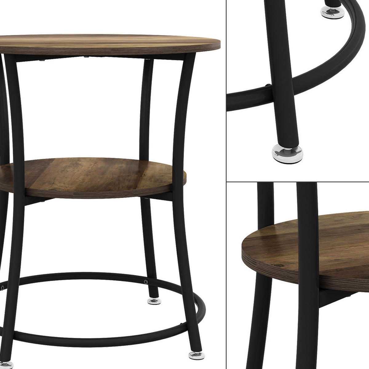 COUCHTISCH Quebec Antikholz 50 x 50 cm mit Ablage - Alteiche, Holzwerkstoff (50/50/55cm) - Vicco