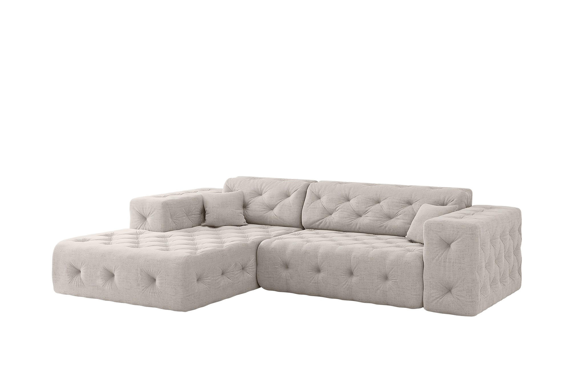 ECKSOFA Chantal In Moly - Creme, Holzwerkstoff/Textil (266/171cm) - Fun Möbel