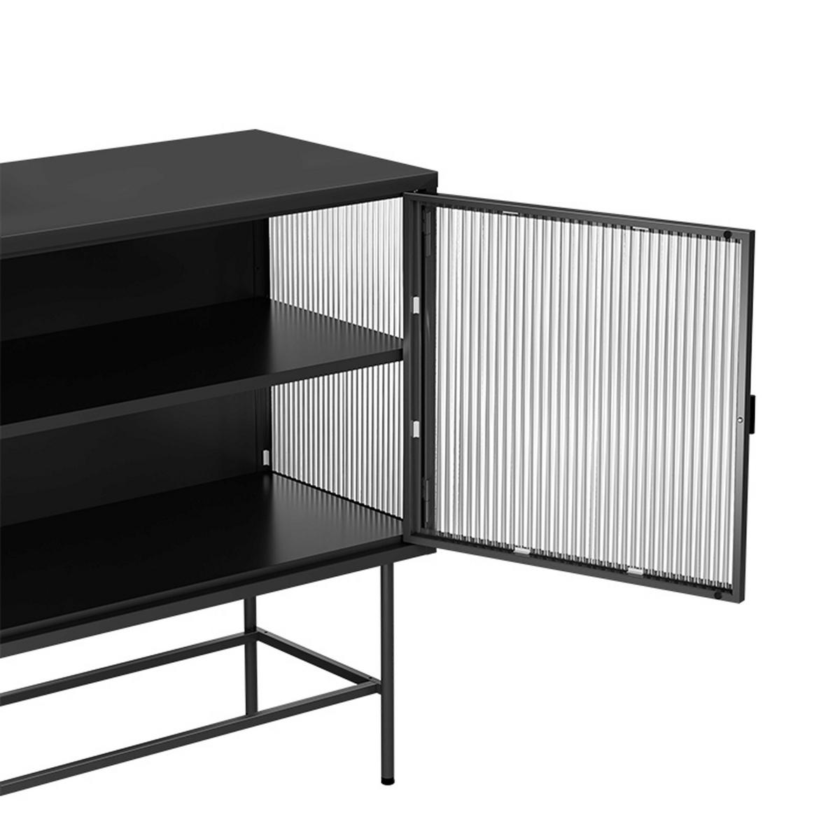 SIDEBOARD, Schwarz - Schwarz, Metall (43/90/110cm) - Oviala