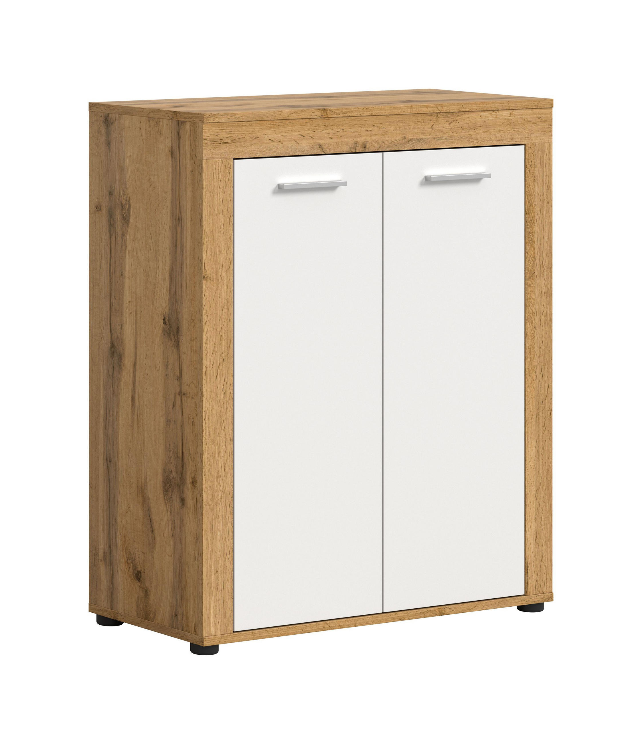 SCHUHSCHRANK JAM (B/H/T: ca. 80/95/35 cm) in Wotan Eiche Nachbildung/weiß - Eichefarben, Holzwerkstoff (80/95/35cm)