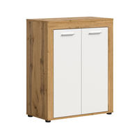 SCHUHSCHRANK JAM (B/H/T: ca. 80/95/35 cm) in Wotan Eiche Nachbildung/weiß - Eichefarben, Holzwerkstoff (80/95/35cm)