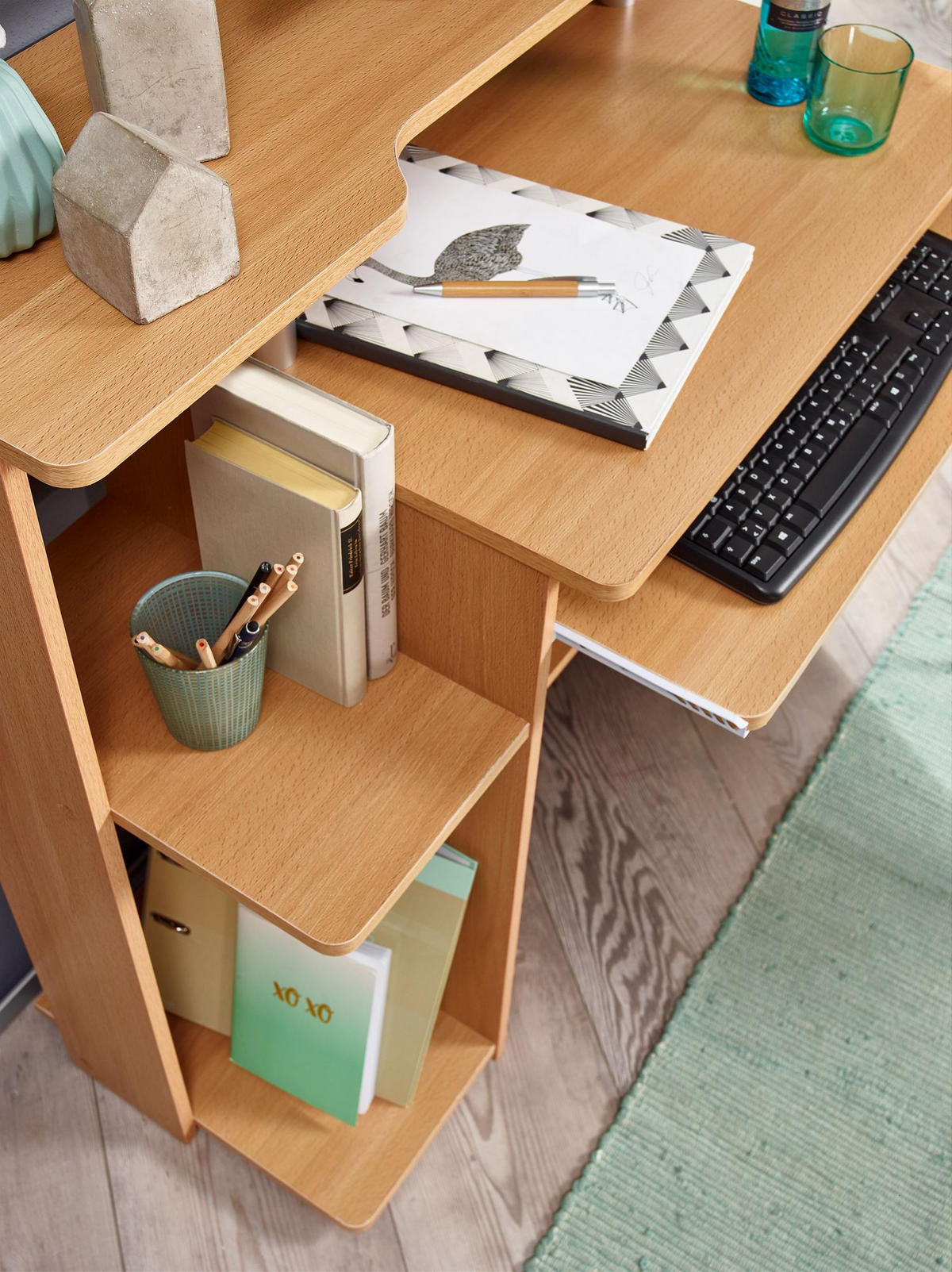 SCHREIBTISCH Computertisch ELBTRAUM Tastaturauszug, Braun 94x48x90 cm - Braun, Holz (48/94/90cm) - KADIMA DESIGN