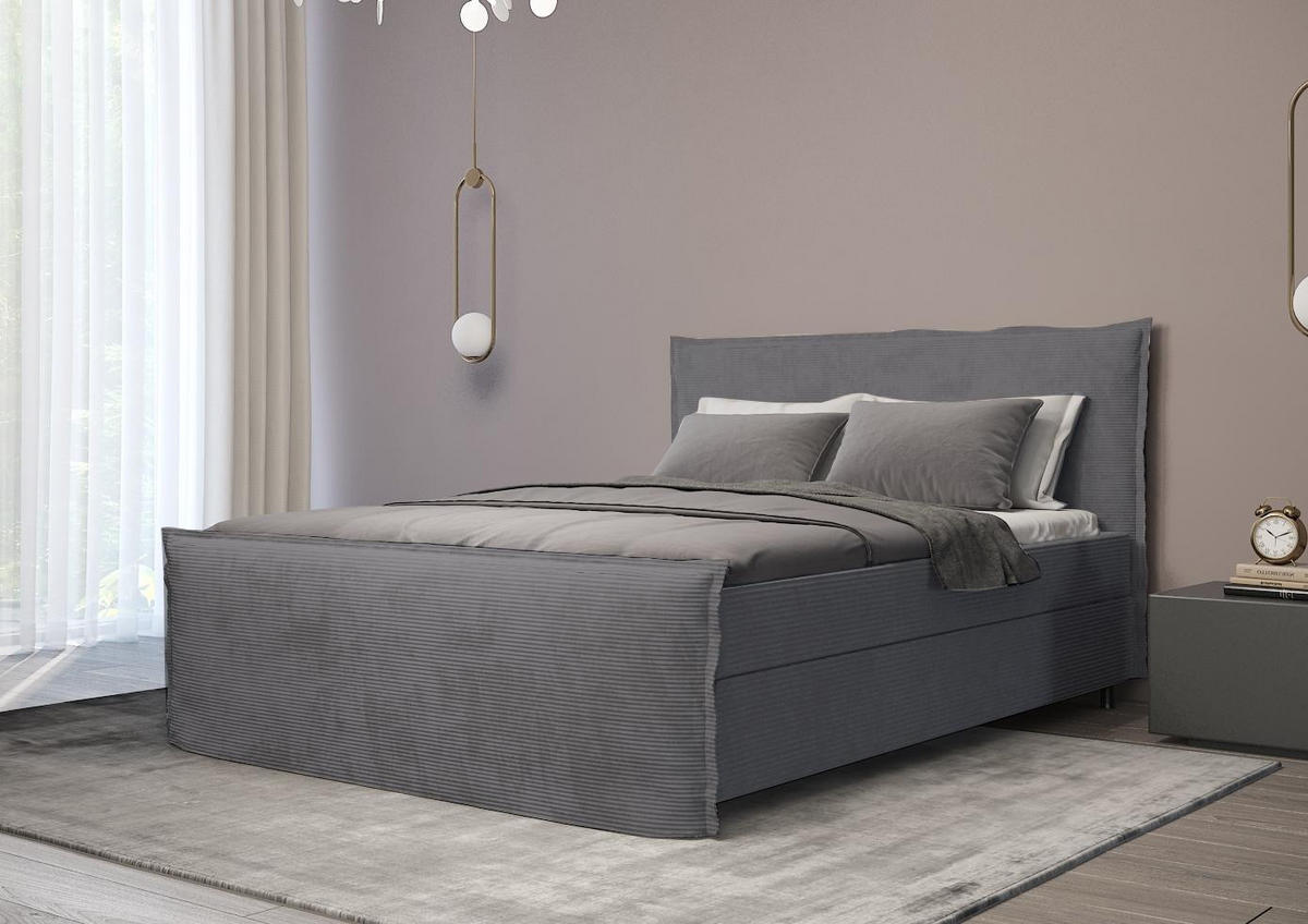 BOXBETT Boro Dunkelgrau 180x200 cm - Dunkelgrau, Textil (180/200cm) - B&B Home