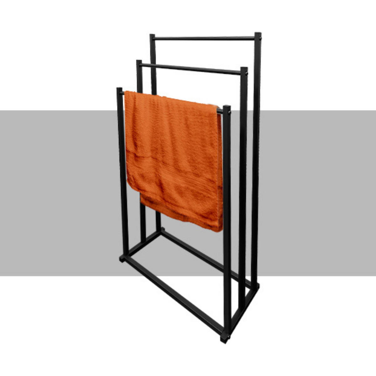 HANDTUCHHALTER ohne Bohren - Schwarz, Metall (44/87/21cm) - KRUMAD
