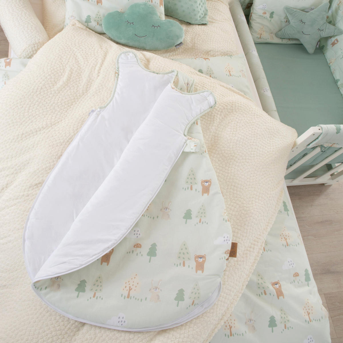 SCHLAFSACK - Woodland Buddies - Länge 90 cm - Grün, Textil (54/90cm) - Roba
