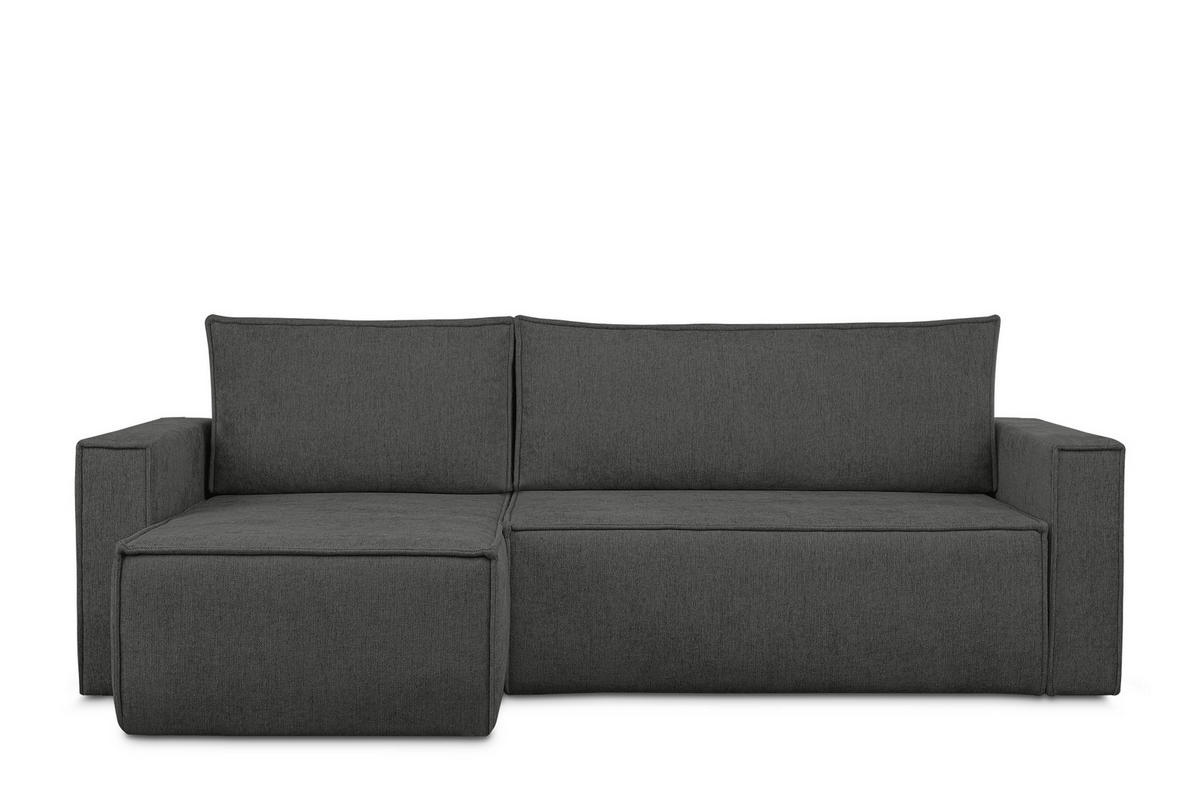 UNIVERSAL-ECKSOFA NAPI II mit Schlaffunktion, silber - Silberfarben, Textil (246/148cm) - KONSIMO®