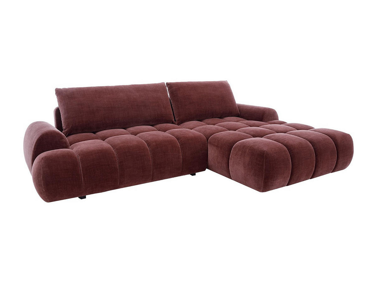 SCHLAFSOFA - 5 Personen - samt - bordeaux Farneta - Bordeaux, Kunststoff/Textil (280/86/177cm) - Vente-Unique
